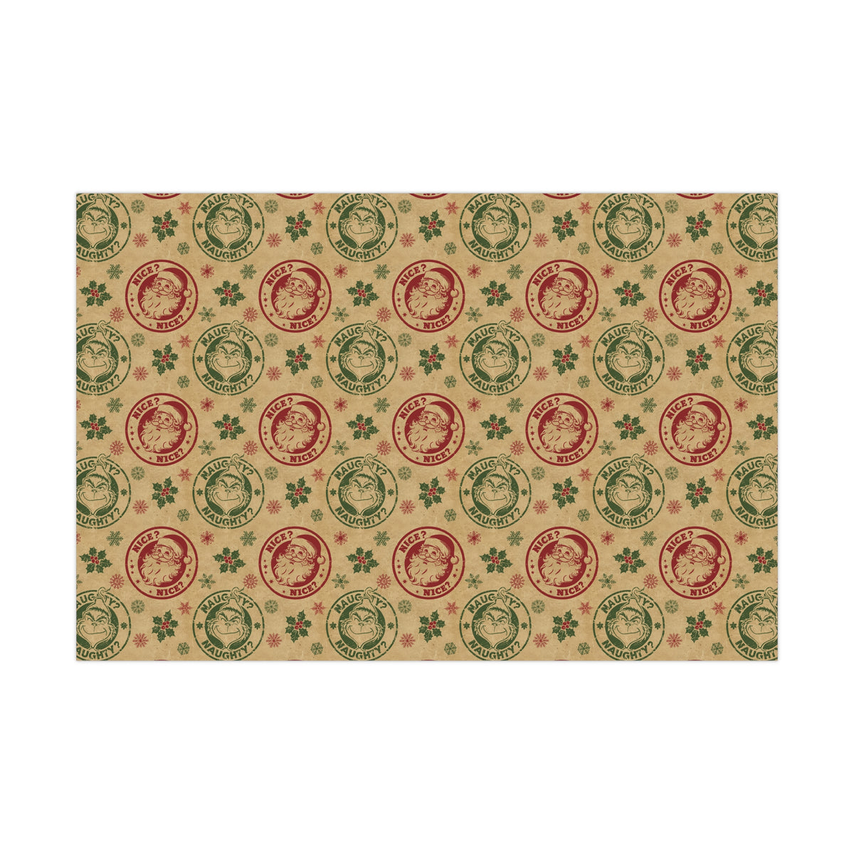 Naughty Nice List Christmas Gift Wrap