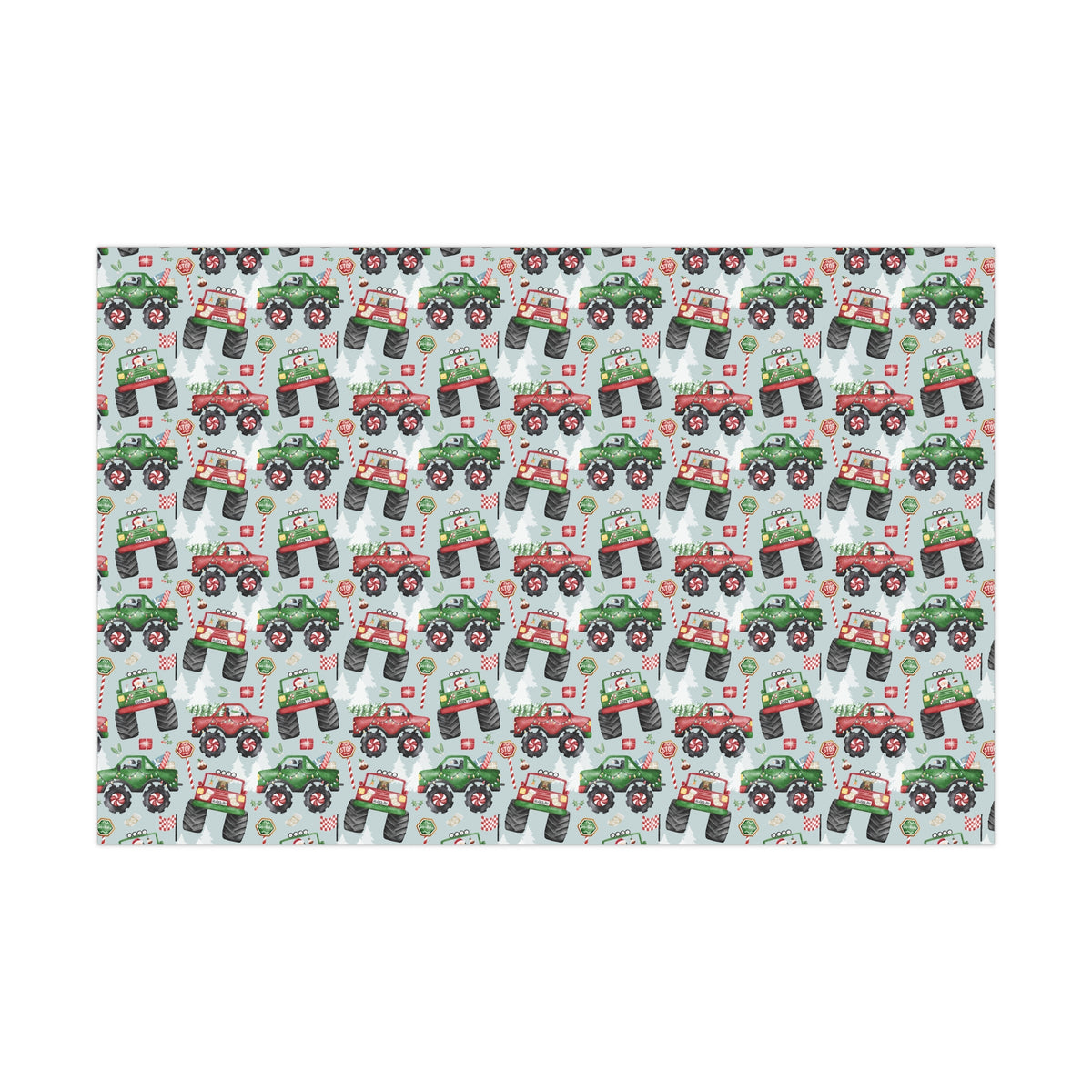 Monster Truck Christmas Gift Wrap