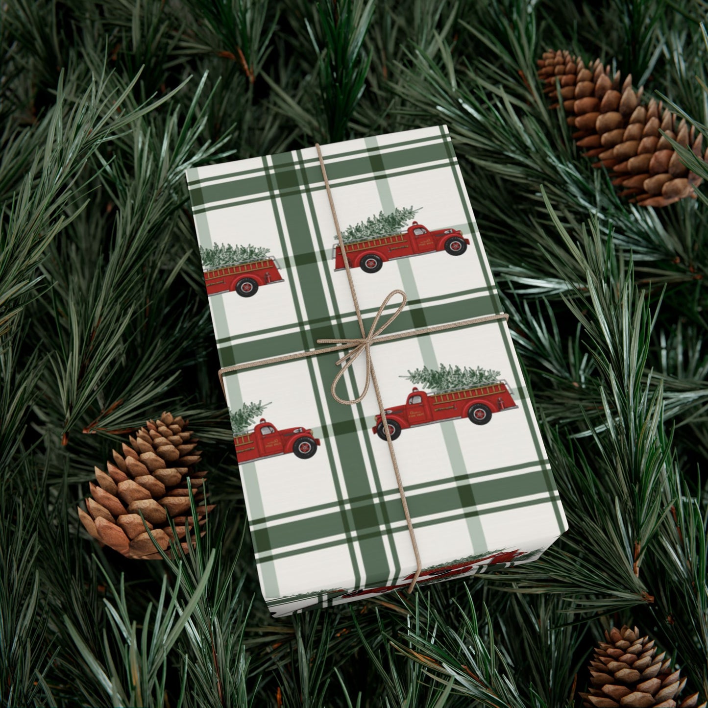 Firetruck Christmas Gift Wrap