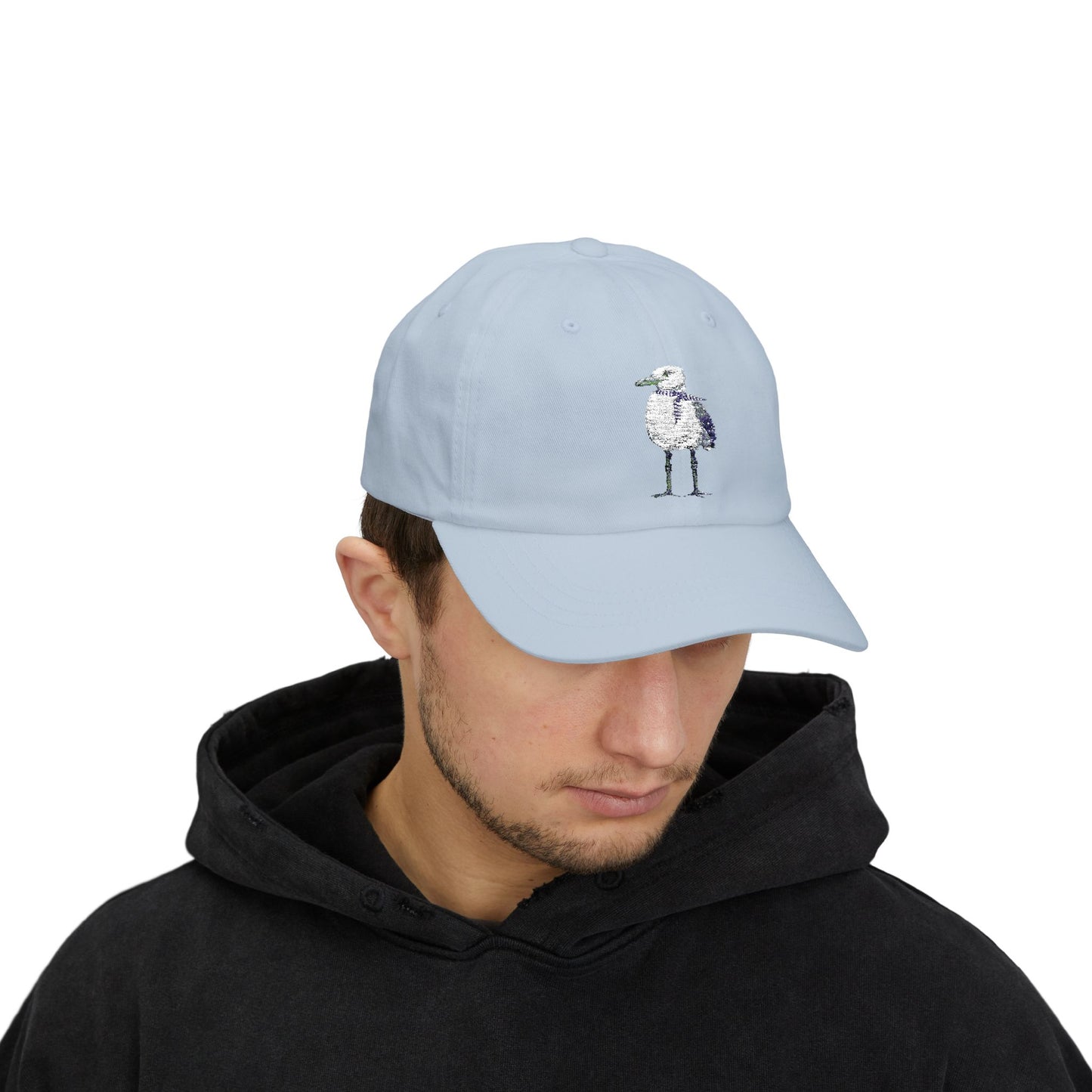 Embroidered Coastal Seagull w/ Summer Scarf Hat - Summer Capsule Collection