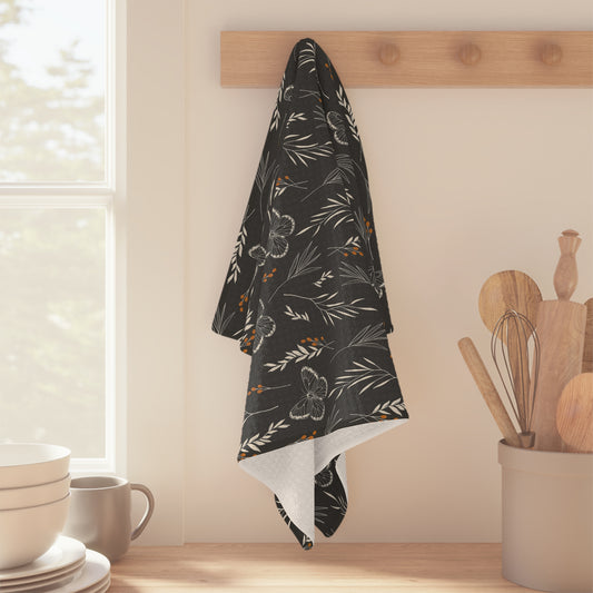 Microfiber Tea Towel - Fall Wildflower Botanical Dish Cloth