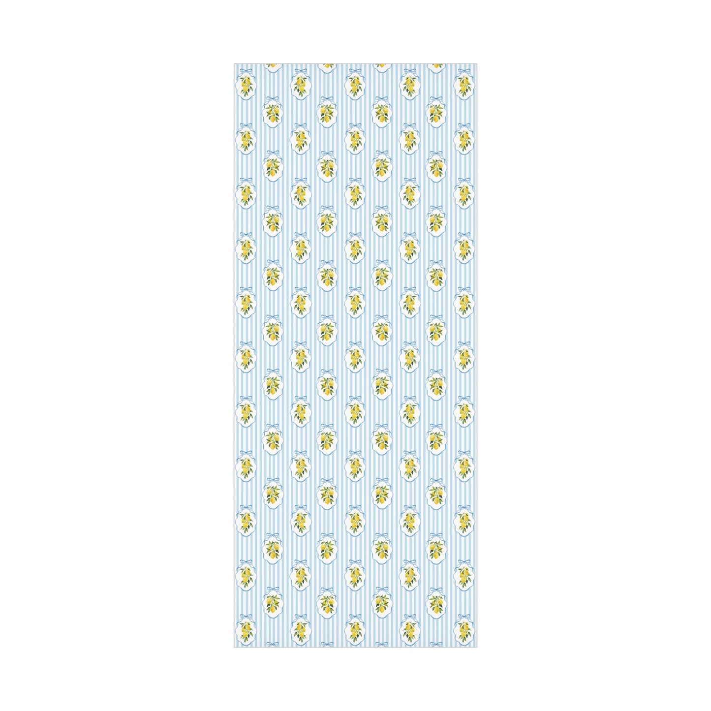 Summer Blue Stripe Lemon Wrapping Paper