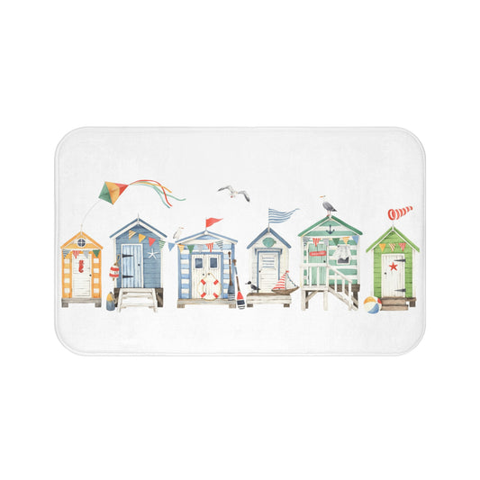 Summer Beach Hut Bath or Kitchen Mat