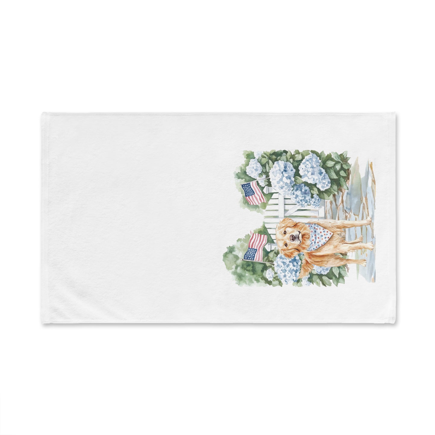 Golden Retriever Summer Patriotic Hand Towel for Bath and Kitchen