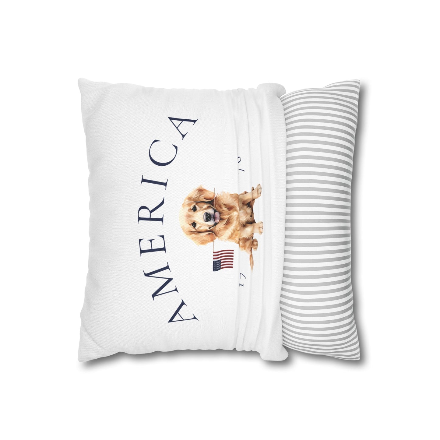 Double Sided Patriotic Golden Retriever Dog with 2 Different Summer Graphics