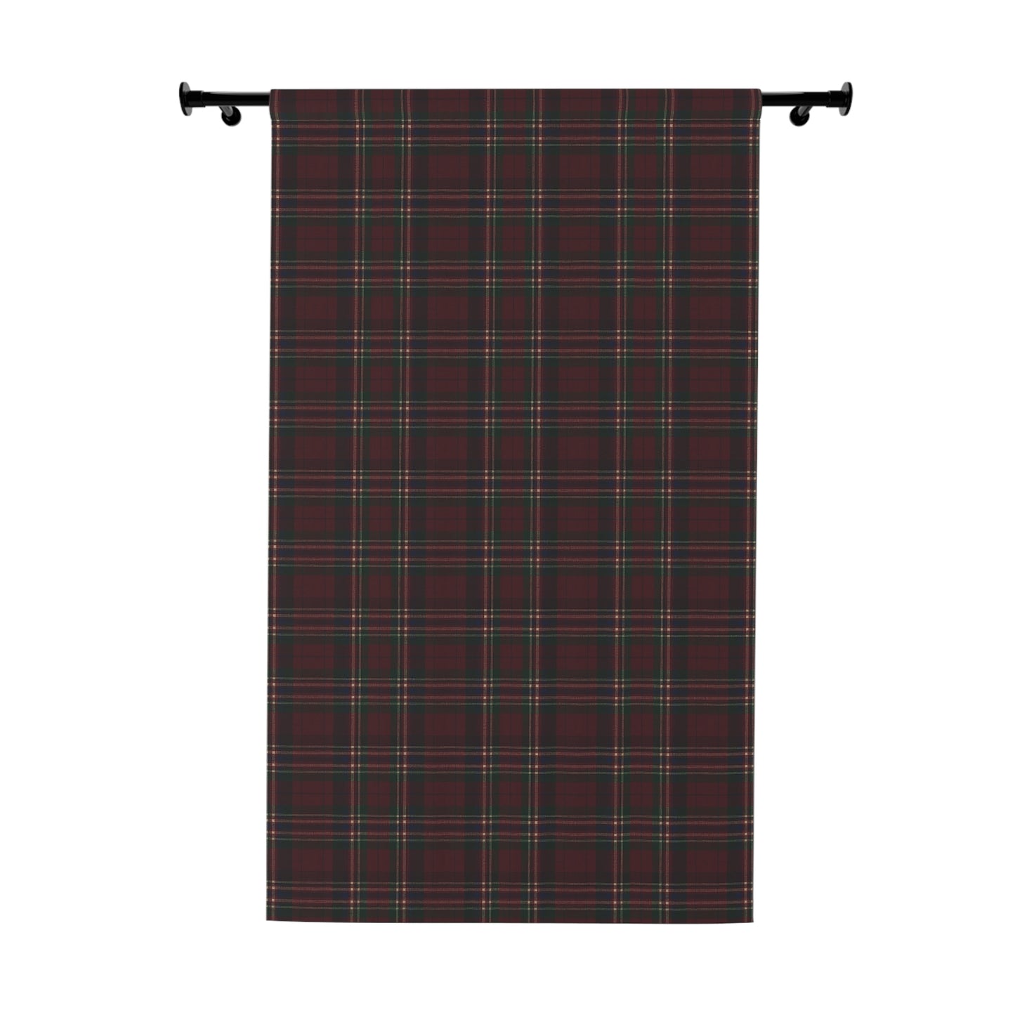 Christmas Tartan Plaid Window Curtain Panel