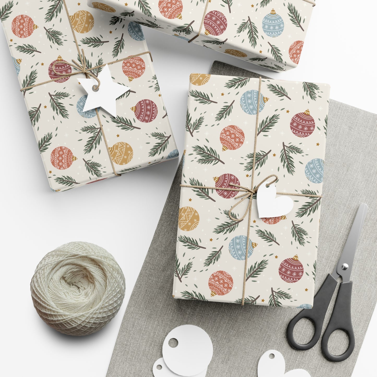 Classic Christmas Ornaments Gift Wrap, Christmas Wrapping Paper, Christmas Ornament Gift Wrap, Wrapping, Christmas Gifts, Vintage Christmas