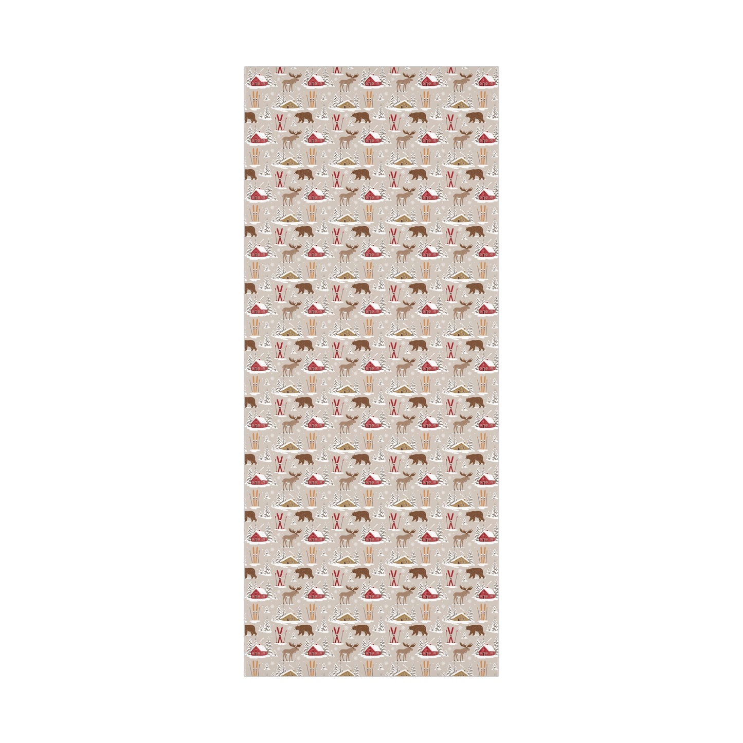 Woodland Nordic Ski Lodge Christmas Wrapping Paper, Classic Christmas Gift Wrap Roll, Holiday Gift Wrap, Christmas Paper, Gift Wrap