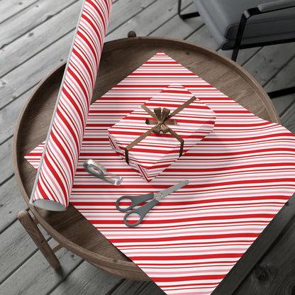 Christmas Candy Cane Pink Stripe Wrapping