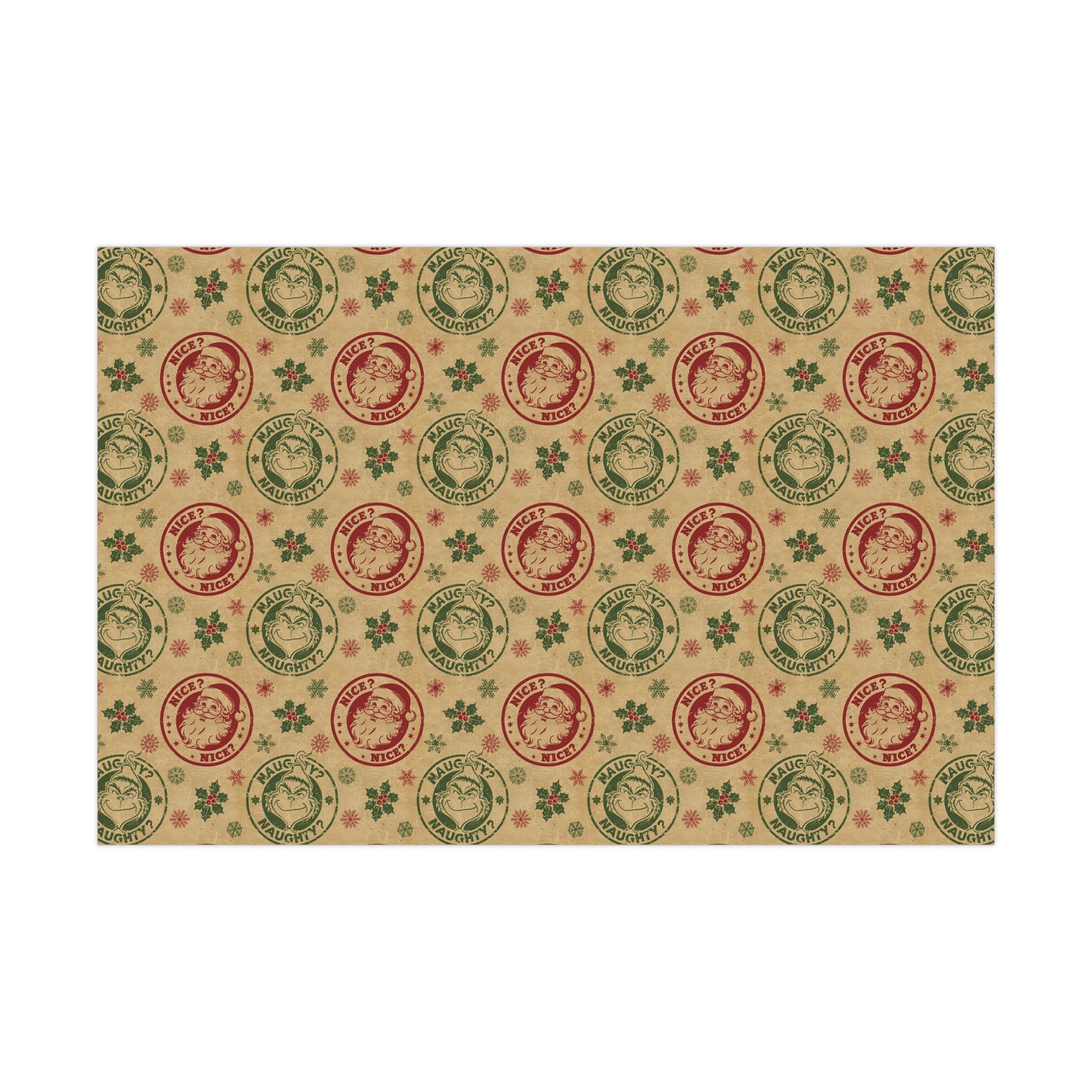 Naughty Nice List Christmas Gift Wrap