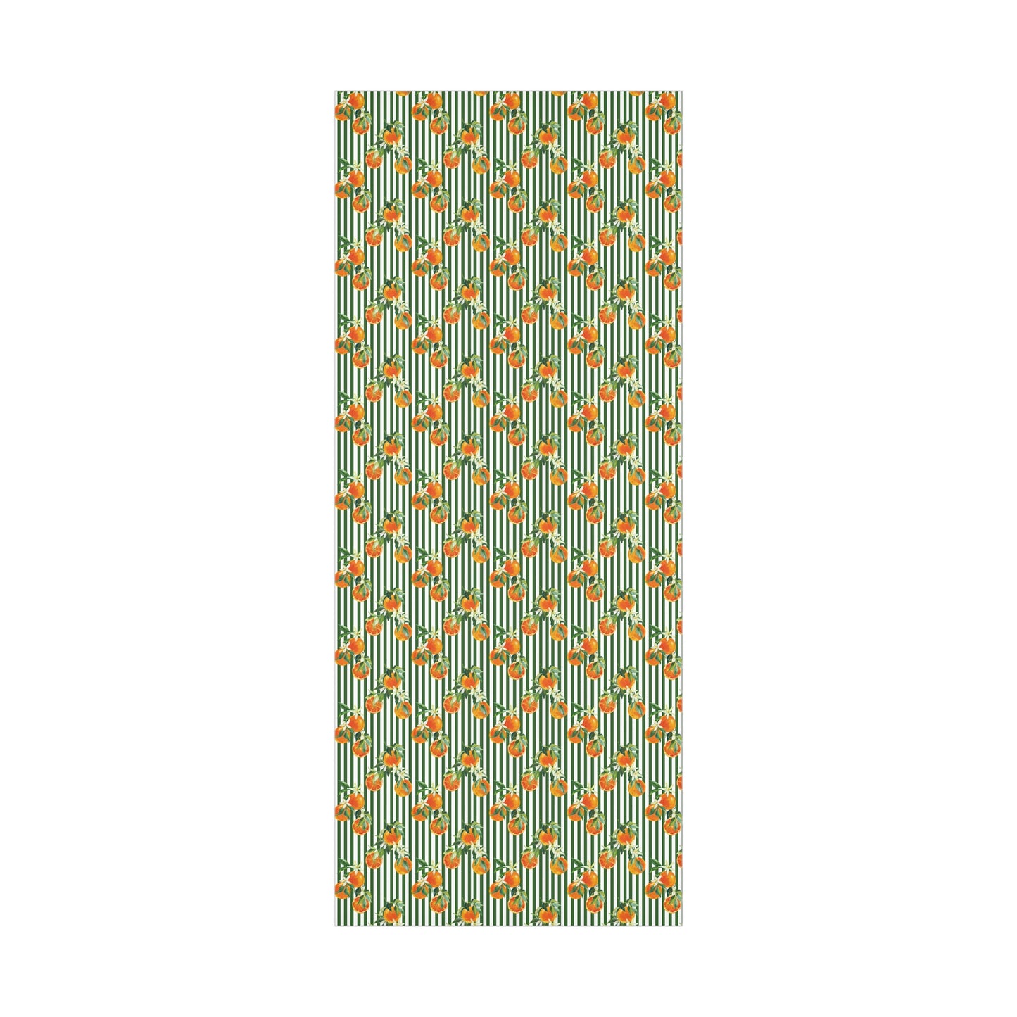 Summer Green Stripe Orange Citrus Wrapping Paper