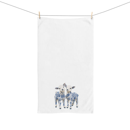 Copy of Chinoiserie Easter Toile Rabbit Hand Towel for Kitchen and Bath, Spring Home Decor, Easter, Cottage style, Elegant Easter
