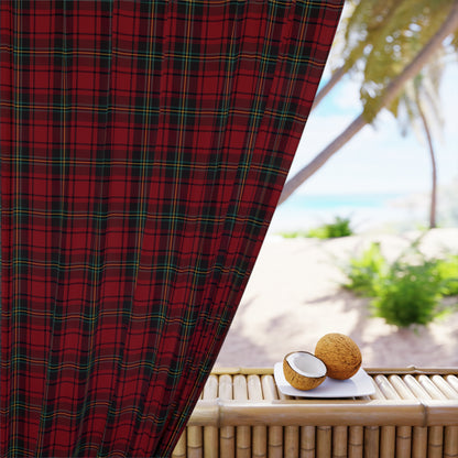Christmas Tartan Plaid Window Curtain Panel