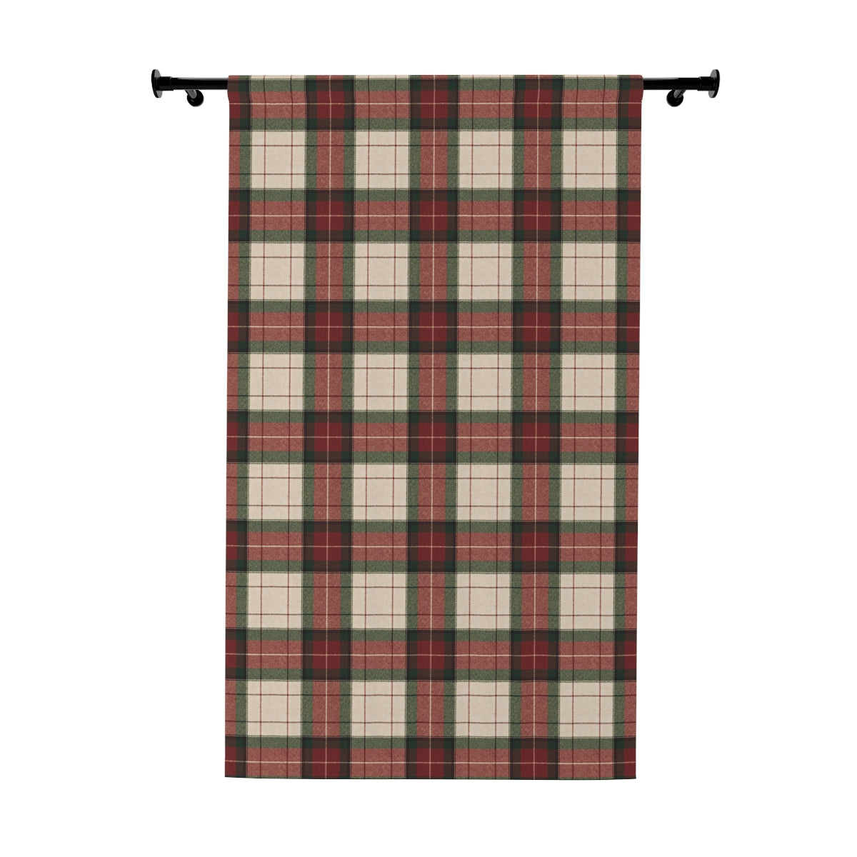 Christmas Tartan Plaid Window Curtain Panel