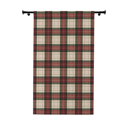 Christmas Tartan Plaid Window Curtain Panel