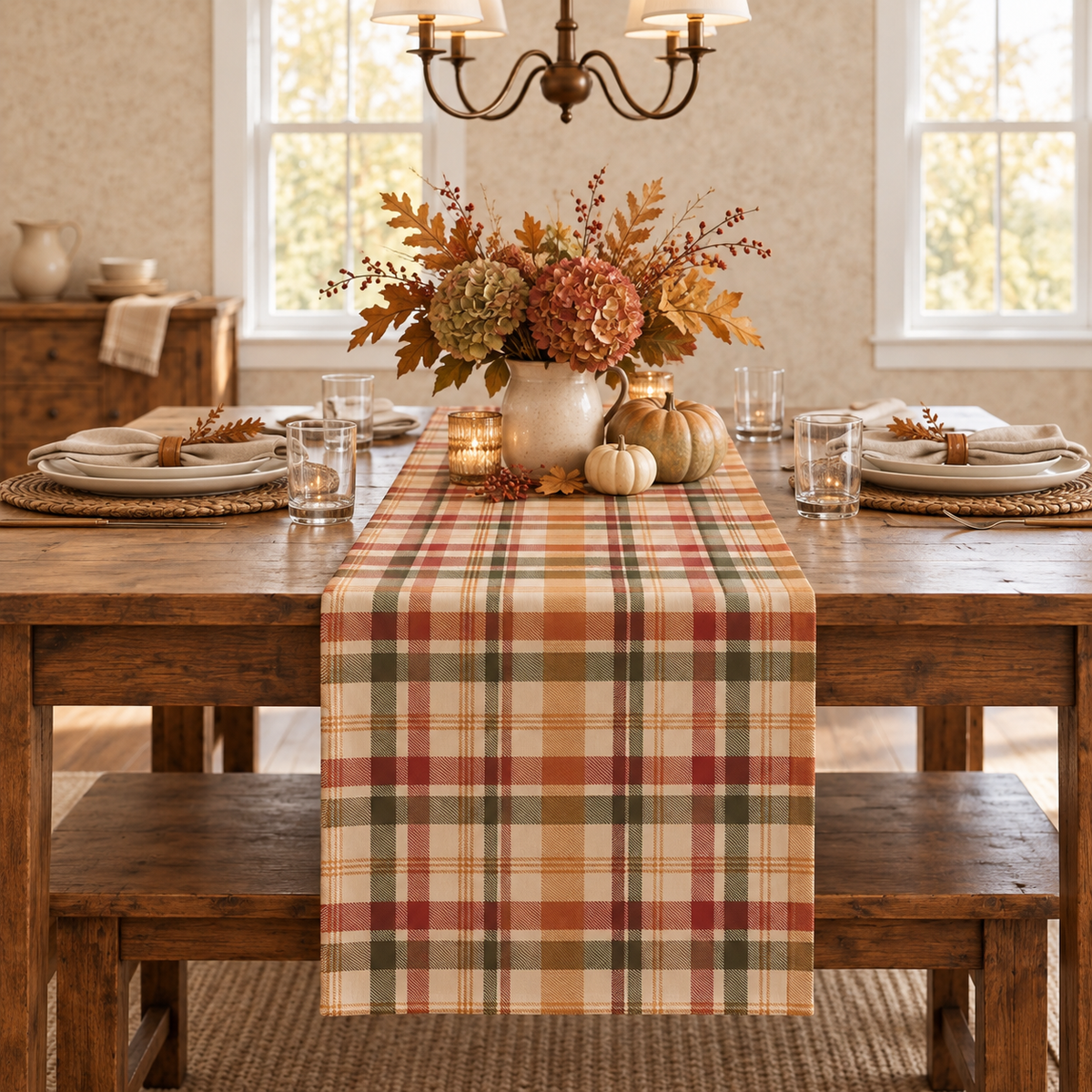 Cider Mill Plaid Table Runner