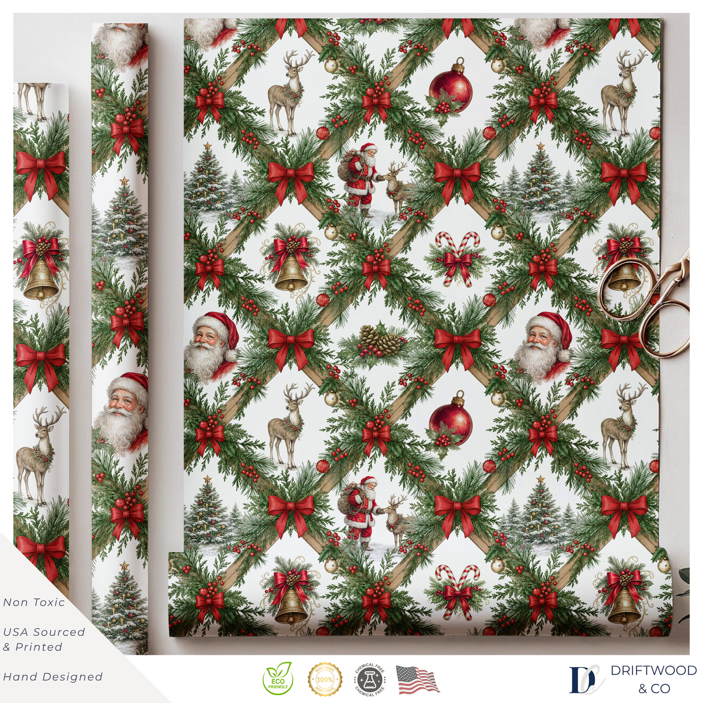Traditional Vintage Red Trellis