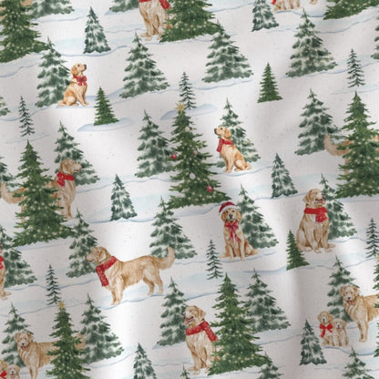 Snowy Golden Retrievers Christmas Comforter
