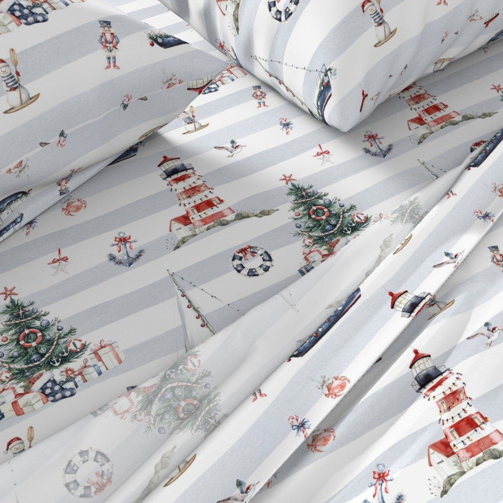 Newport Nautical Christmas Sheet Set
