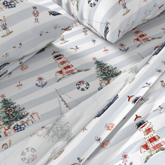 Newport Nautical Christmas Sheet Set
