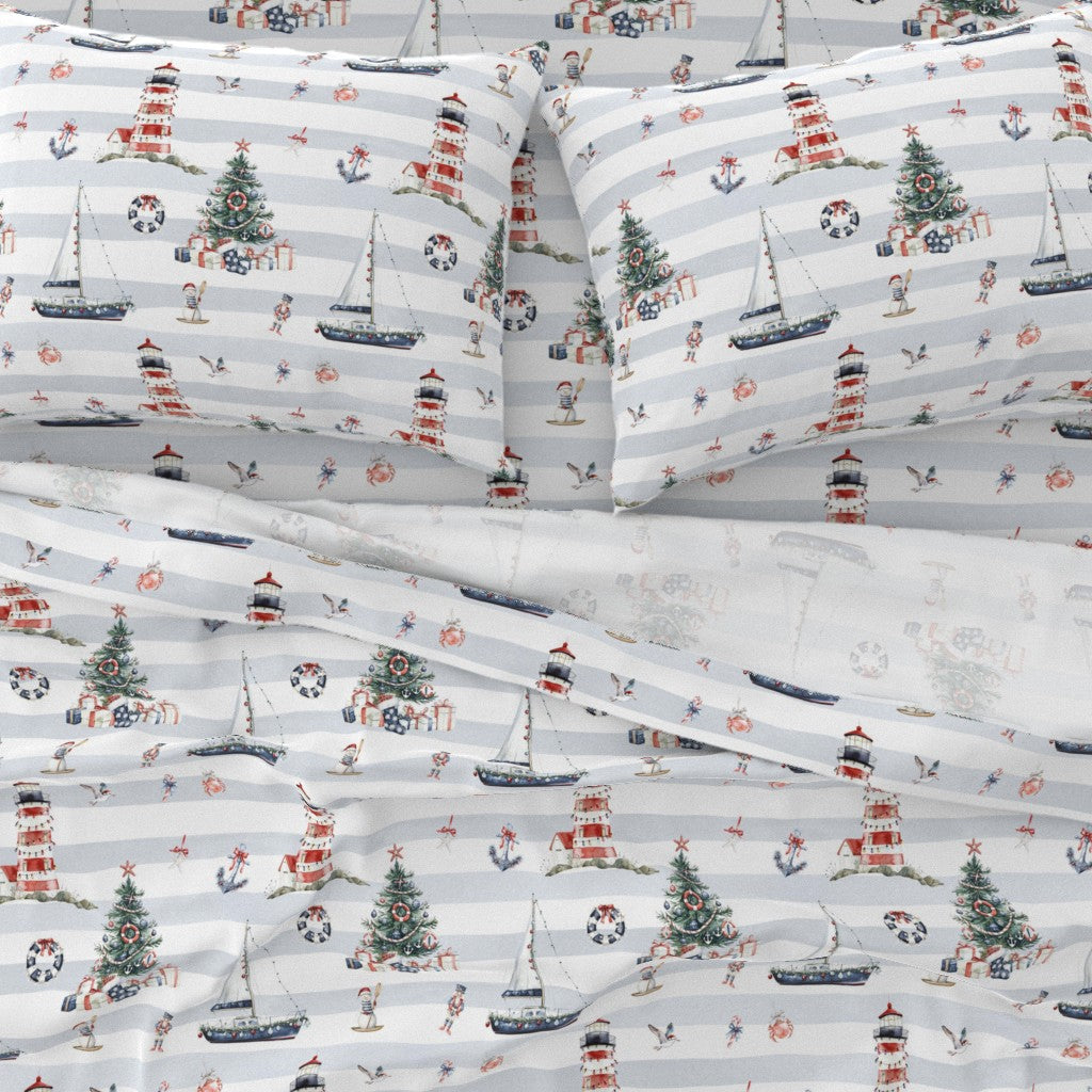 Newport Nautical Christmas Sheet Set