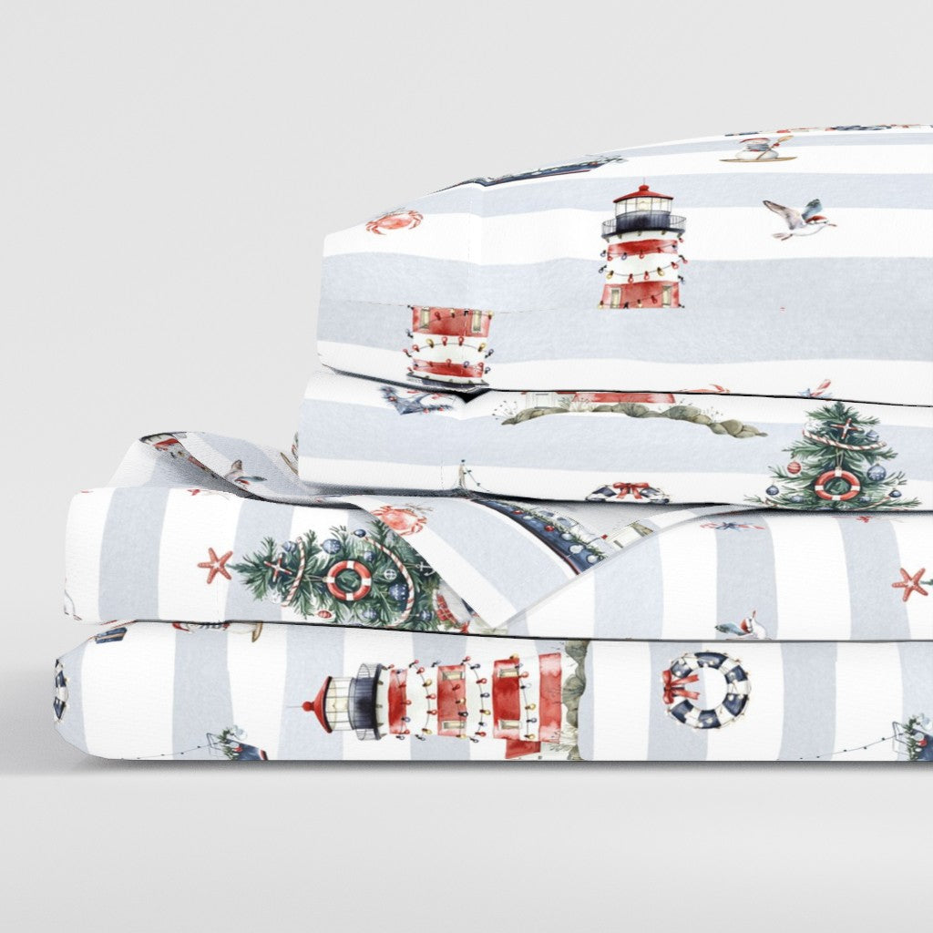 Newport Nautical Christmas Sheet Set