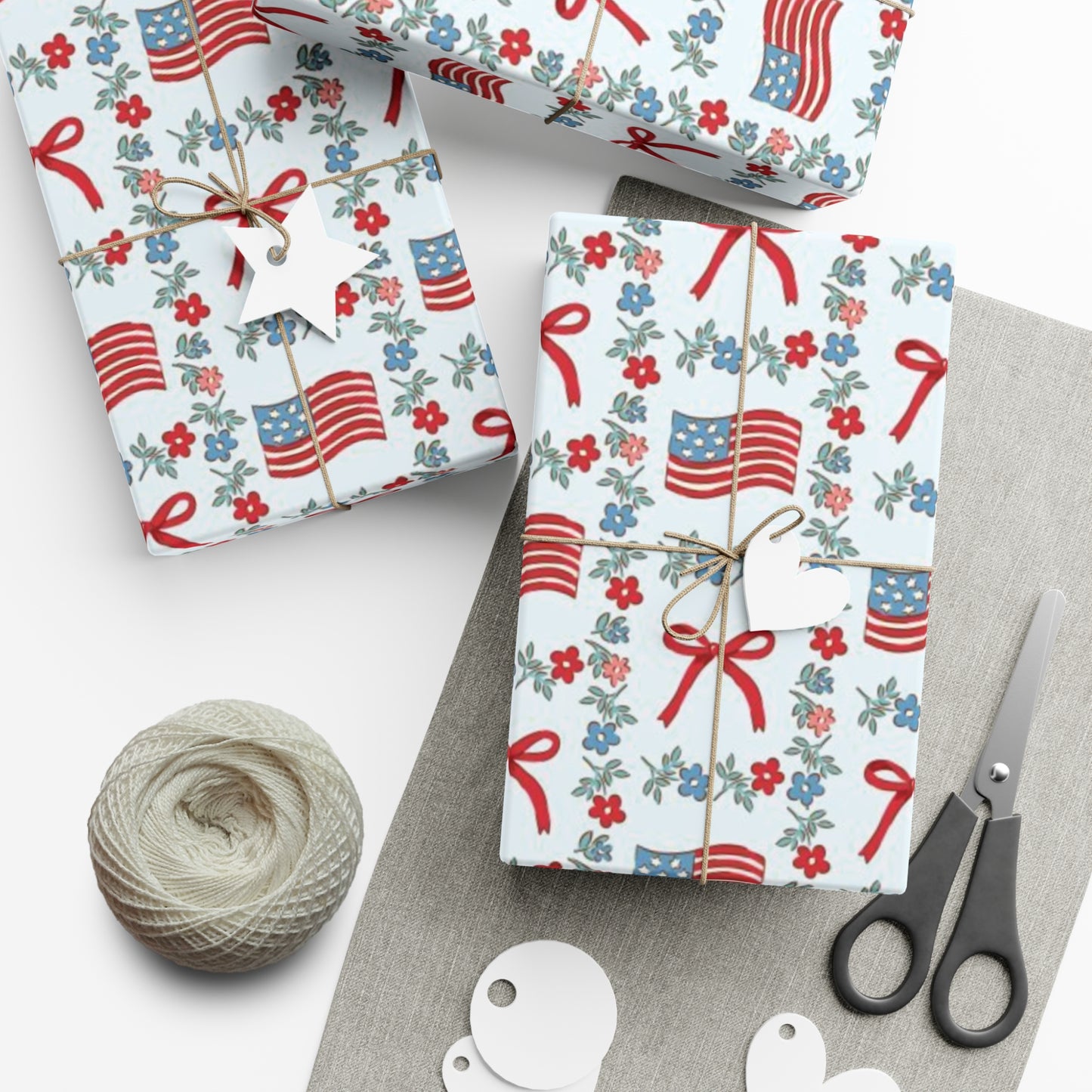 Summer Patriotic Coquette Wrapping Paper