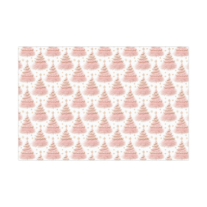 Faux 3D Ballet Tulle Pink Christmas Trees