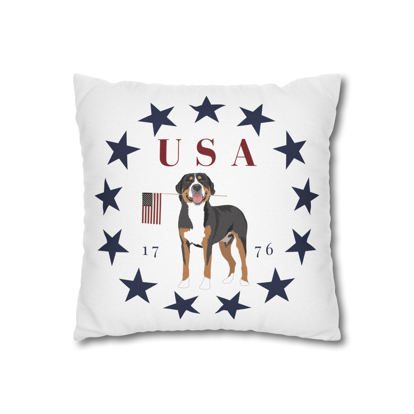Double Sided Patriotic Greater Swiss Mountain Dog with 2 Different Summer Graphics, Swissy, GSMD