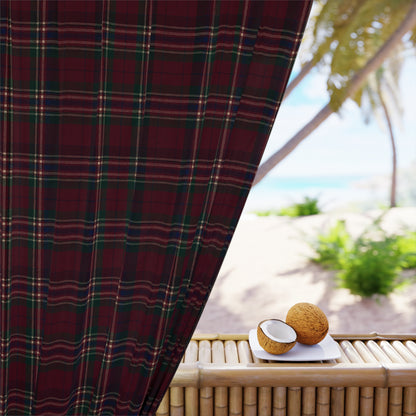 Christmas Tartan Plaid Window Curtain Panel