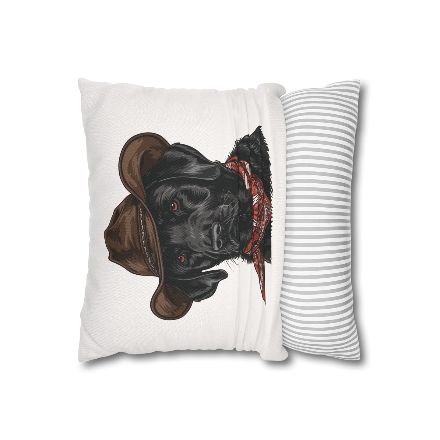 Western Black Labrador Retriever, Double Sided Pillow Cover