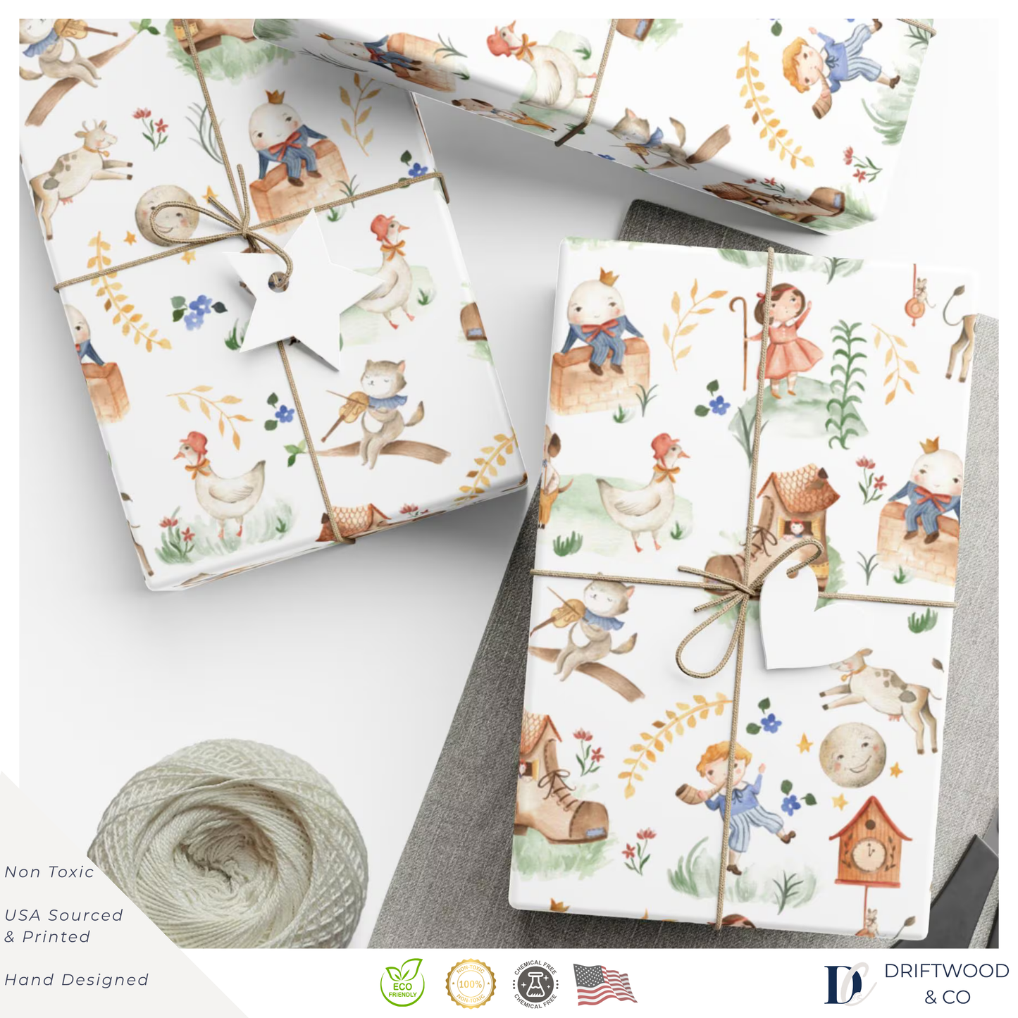 Children's Storybook Nursery Rhymes Wrapping Paper