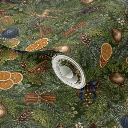 Gilded Evergreen & Brass in Navy