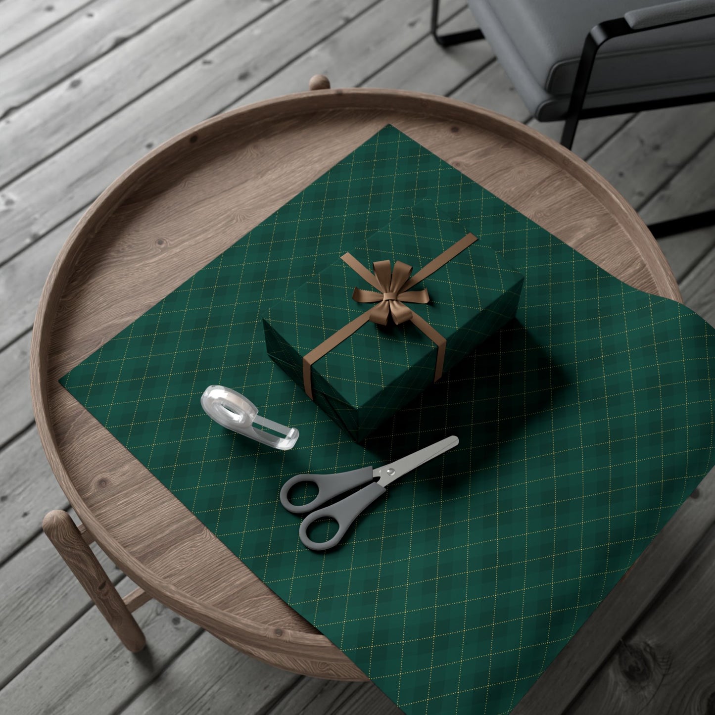 Christmas Luxury Argyle Print Wrapping