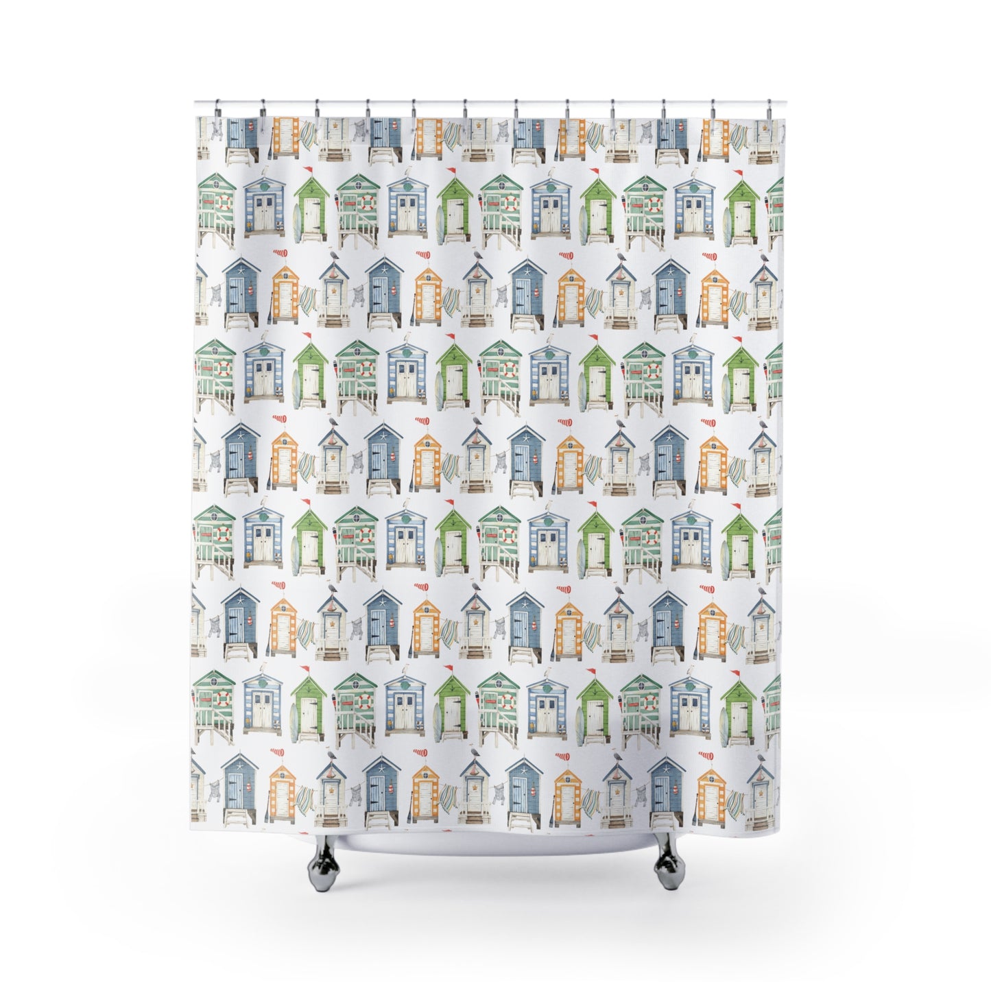 Summer Beach Hut Shower Curtain