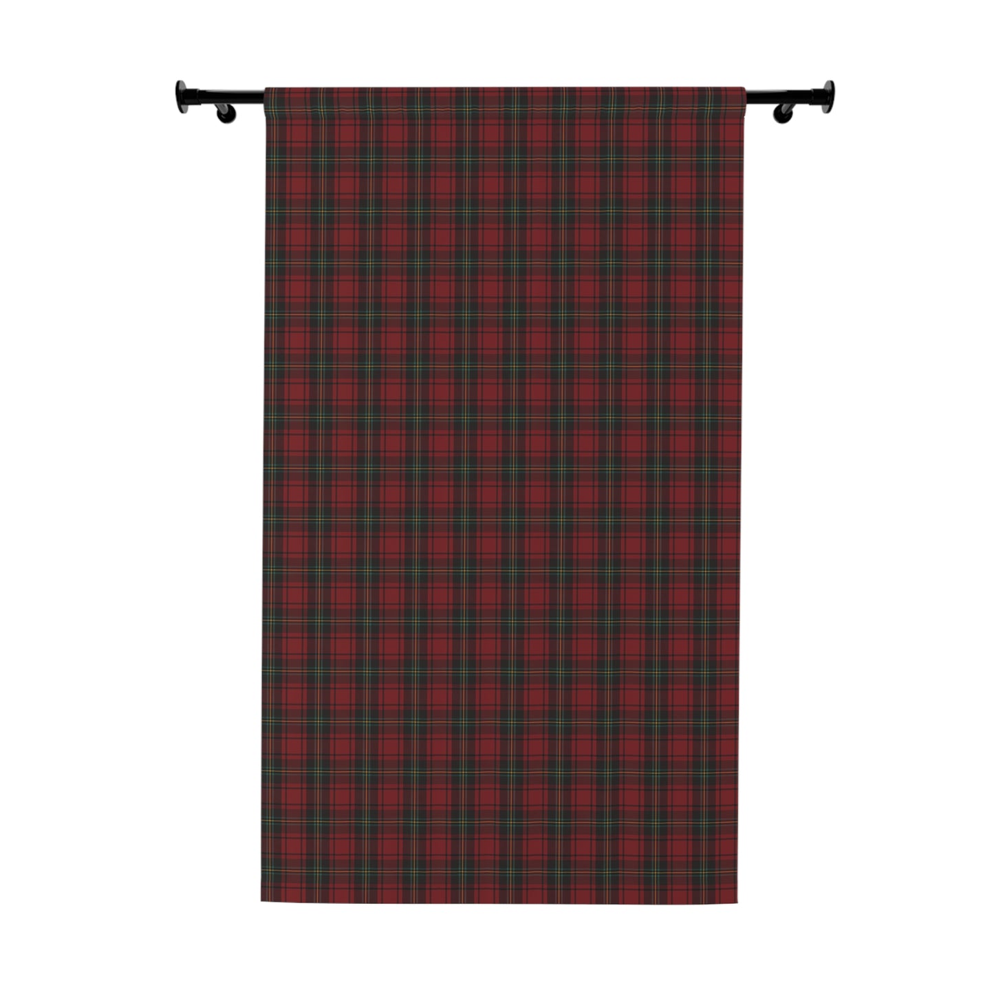 Christmas Tartan Plaid Window Curtain Panel