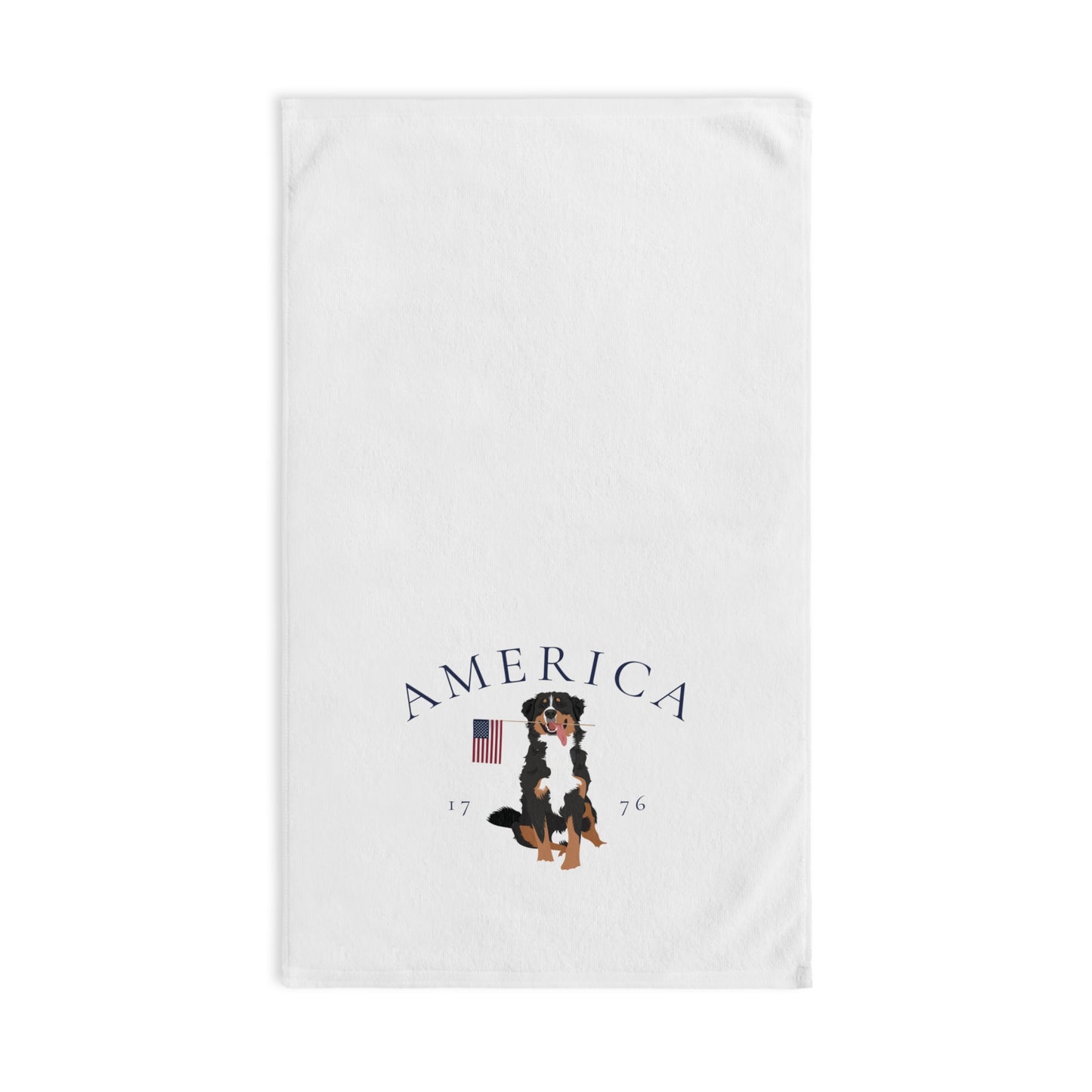 Bernese Mountain Dog Summer Patriotic Hand Towel for Bath and Kitchen