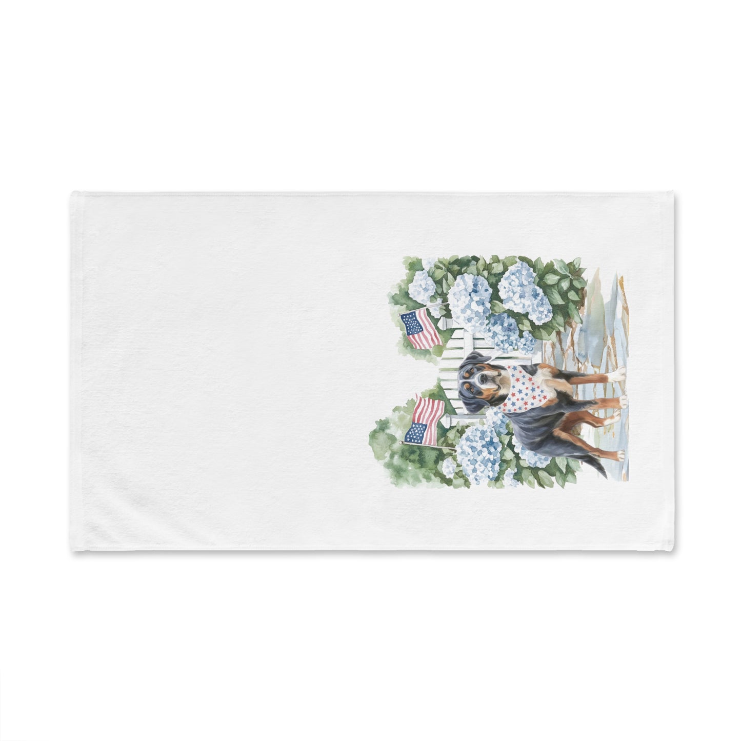 Greater Swiss Mountain Dog Summer Patriotic Hand Towel for Bath and Kitchen