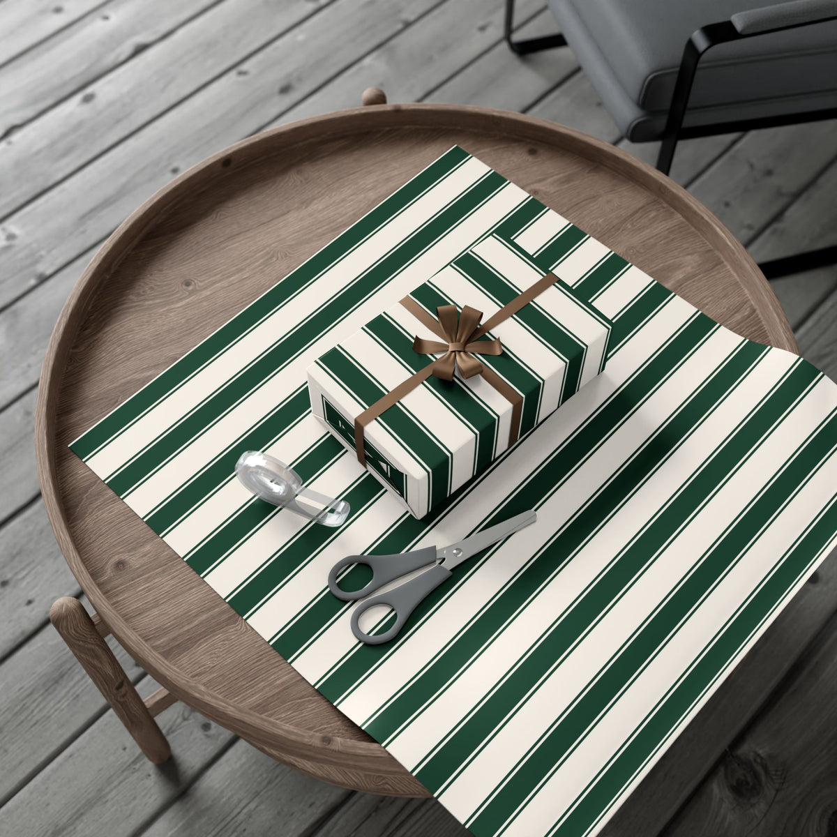 Candlewick Stripe in Evergreen