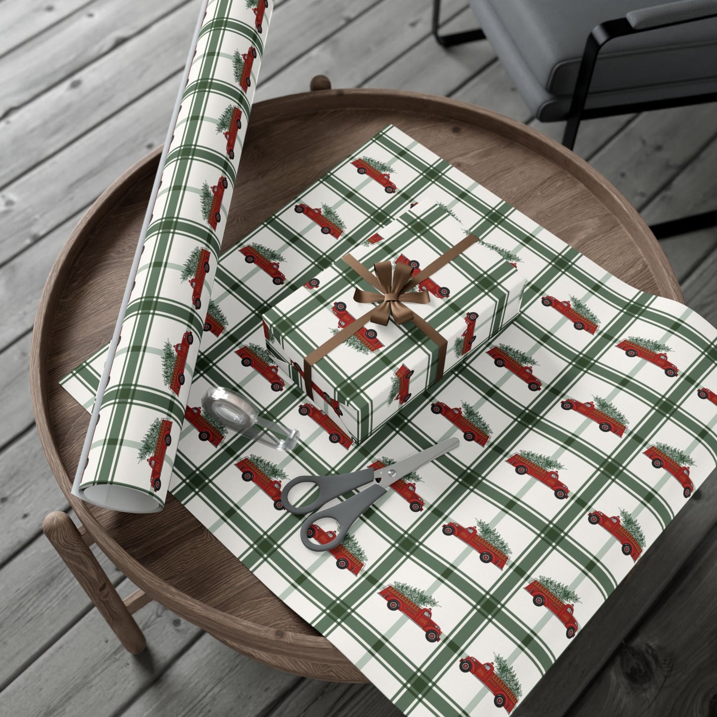 Firetruck Christmas Gift Wrap
