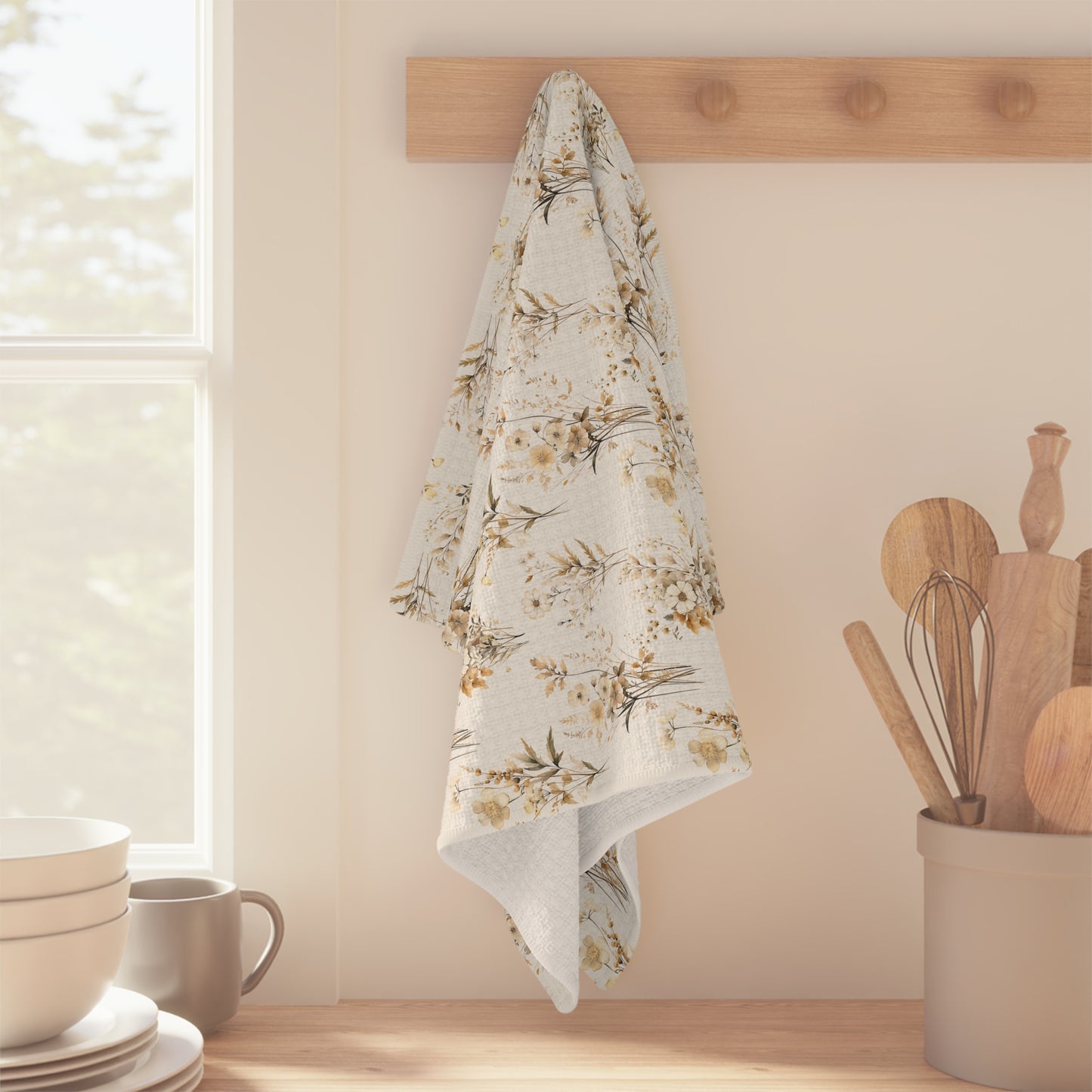Microfiber Tea Towel - Fall Wildflower Botanical Dish Cloth