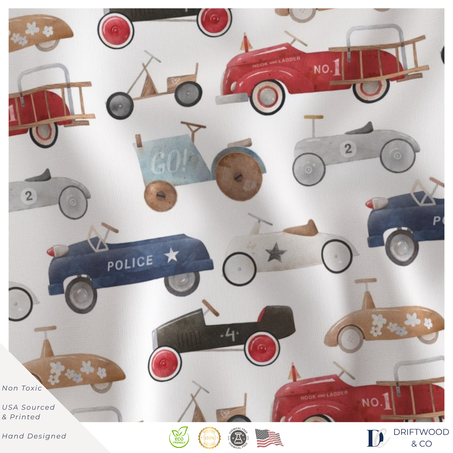 Retro Toy Pedal Cars Wrapping Paper