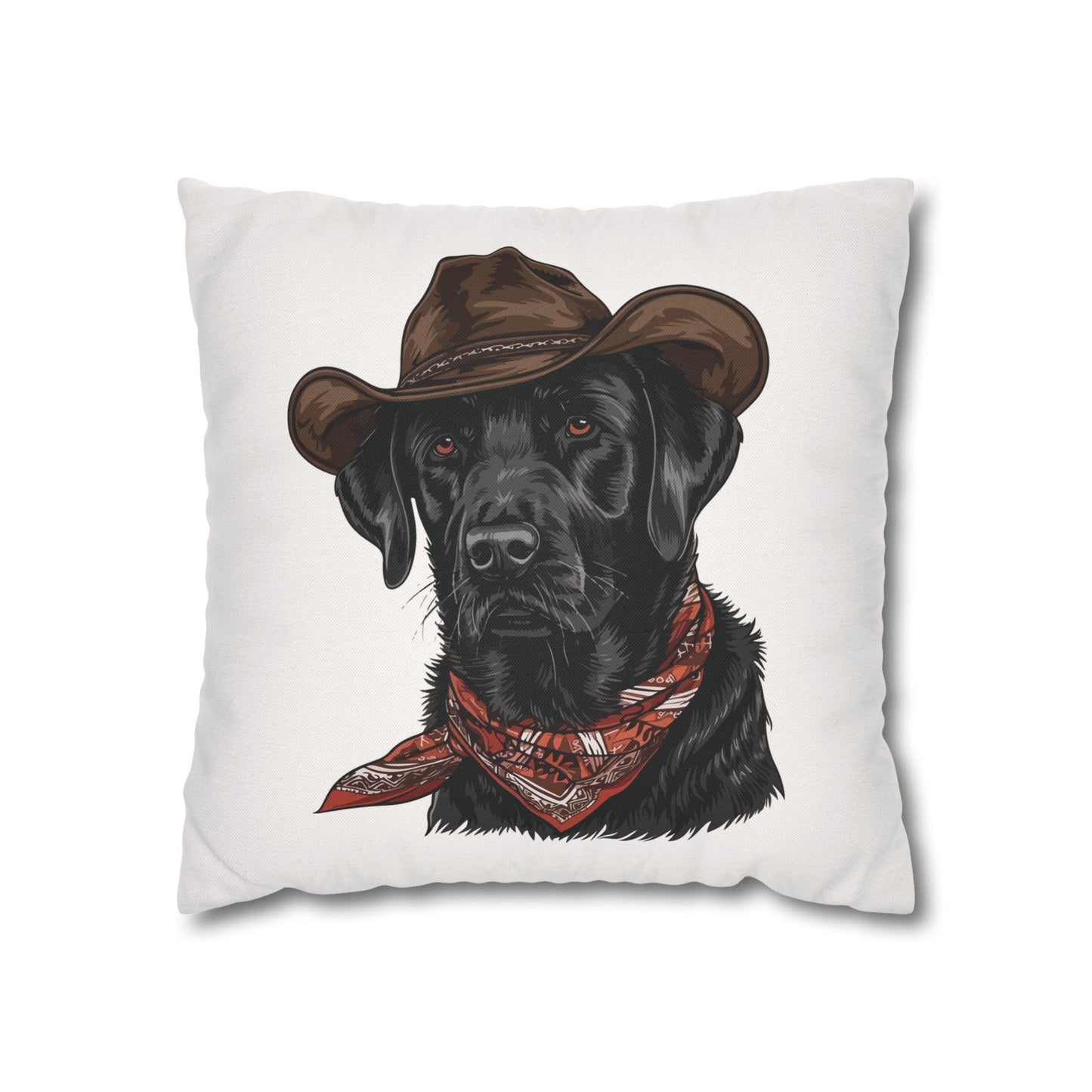 Western Black Labrador Retriever, Double Sided Pillow Cover