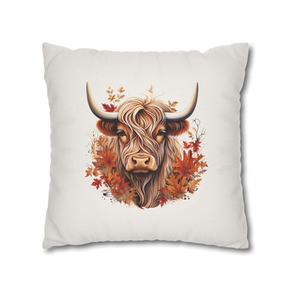 Fall Highland Cow Pillow Cover