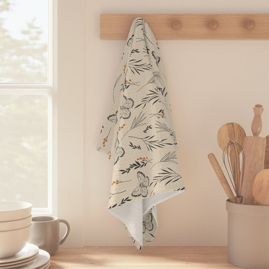 Microfiber Tea Towel - Fall Wildflower Botanical Dish Cloth