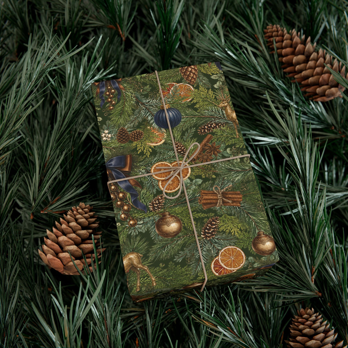 Gilded Evergreen & Brass in Navy