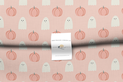 Halloween Peach Pumpkins and Ghosts