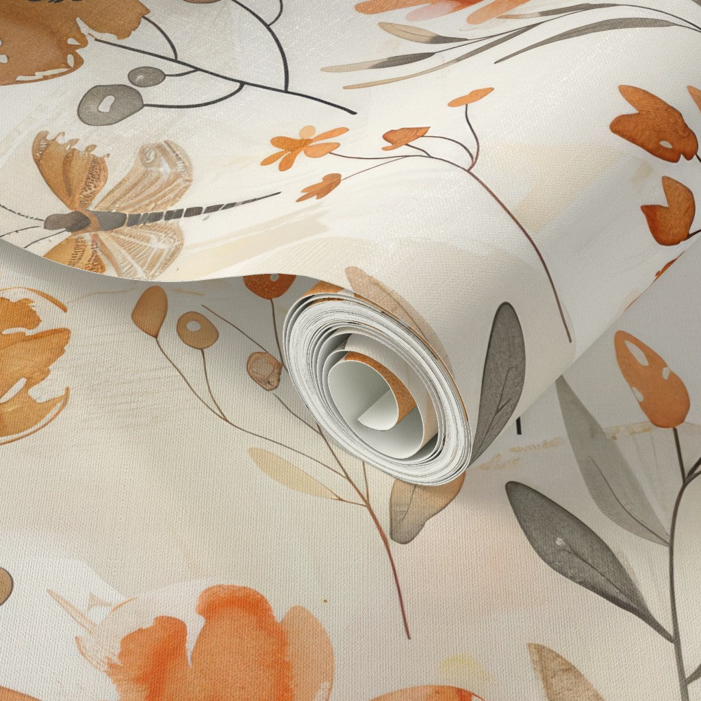 Harvest Wildflowers Wallpaper, Watercolor