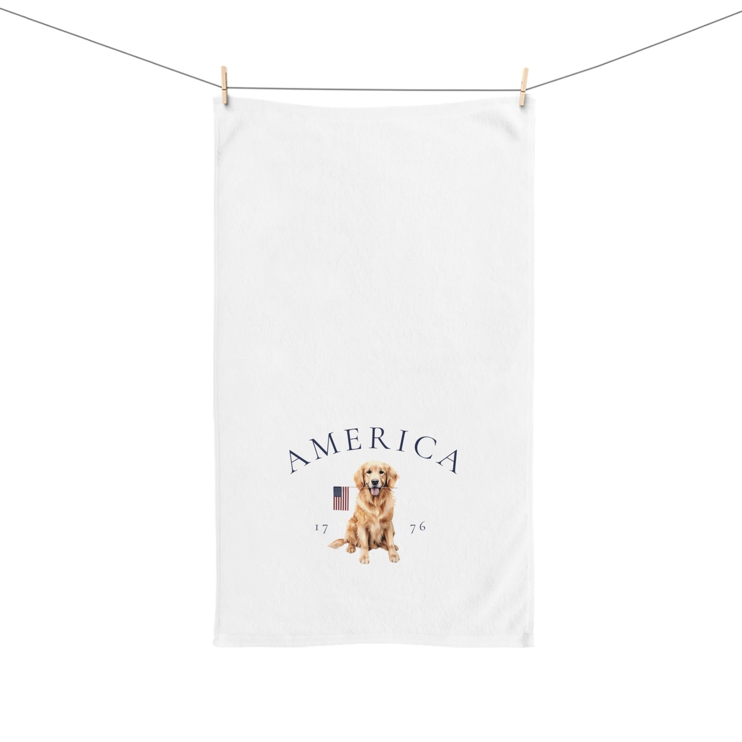 Golden Retriever Summer Patriotic Hand Towel for Bath and Kitchen