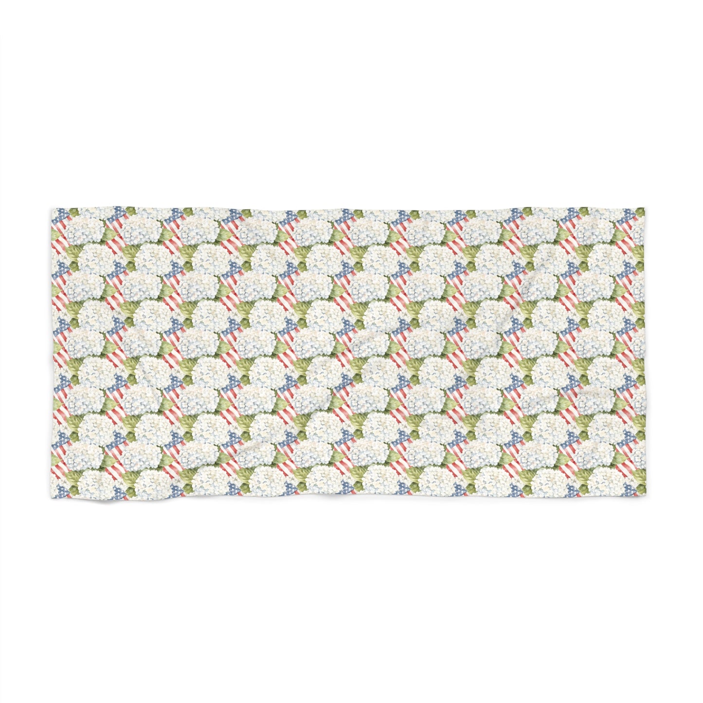 Patriotic Summer Hydrangea Bath & Beach Towel